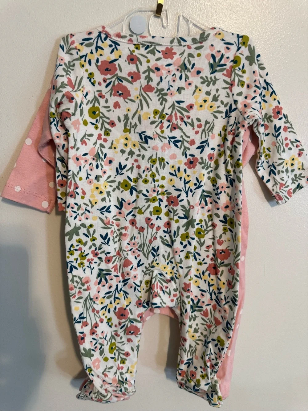 NWT 2 Pk Carter's Pink Polka Dot Zip Front Baby One-Piece